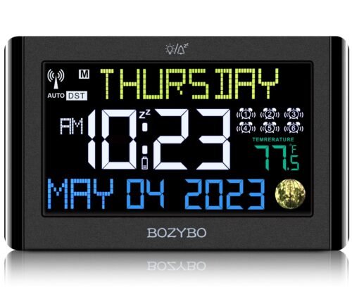 Digital Clock with 6 Alarm Clocks: Atomic Clock with Indoor Temperature Self ...