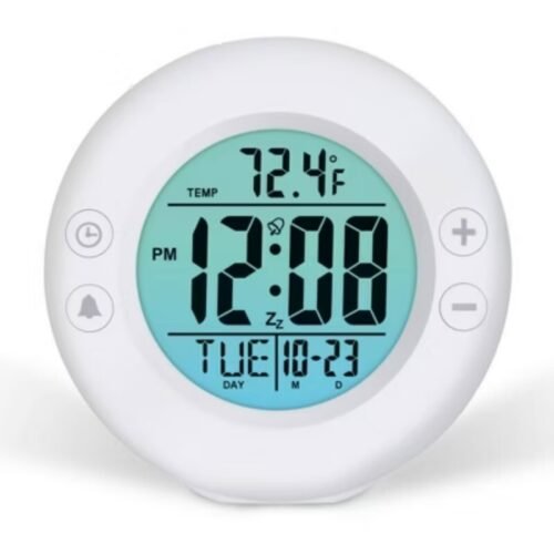 Digital Color Fade Alarm Clock White - Westclox: Modern Style, Bedroom