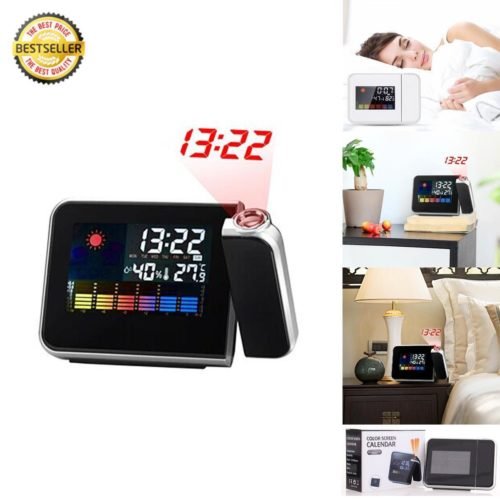 Digital Color Weather Station with Alarm Clock Time LCD Projection