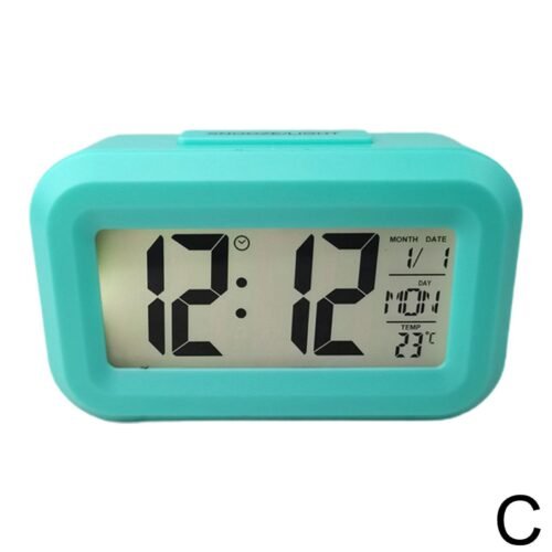 Digital Display Alarm Clock Battery Operated Snooze Night light Design 5 ColorsC
