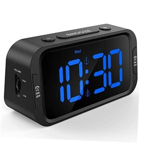 Digital Dual Alarm Clock for Bedroom, Easy to Set, 0-100% Dimmer, USB Charger,
