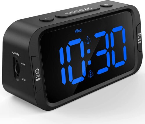 Digital Dual Alarm Clock for Bedroom, Easy to Set, 0-100% Dimmer, USB Charger, 5