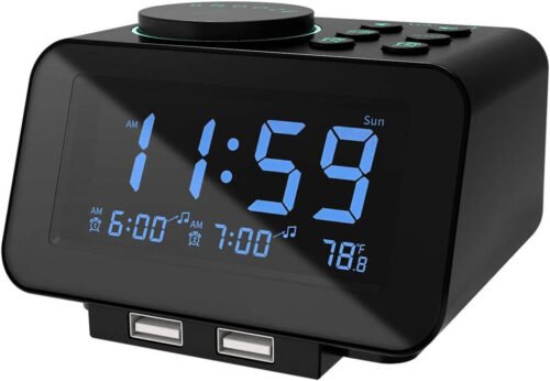 Digital Dual Alarm Clock Radio - 0-100% Dimmer with Weekday/Weekend Mode, 6 S...