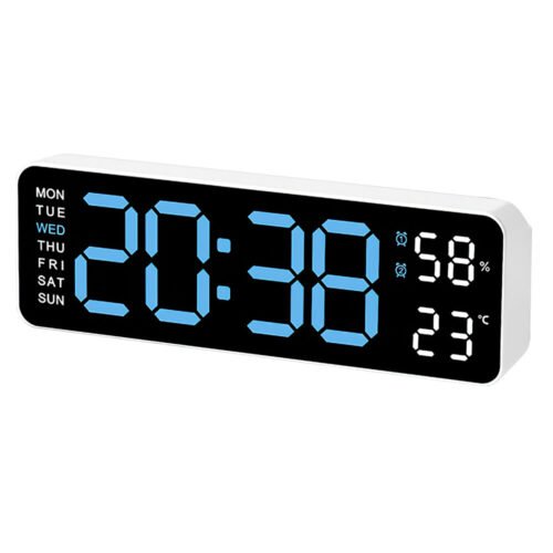Digital Dual Alarm Wall Clock Electronic Desktop Table Clocks LED Large Display