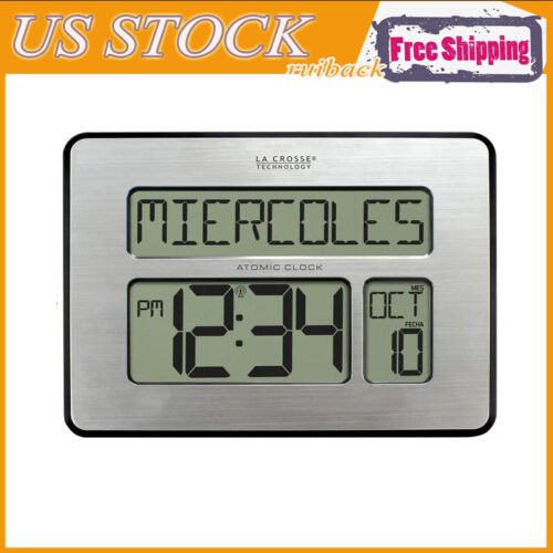 Digital Full Calendar Clock W/ Large Digit Adjustable Display Automatic Reset US