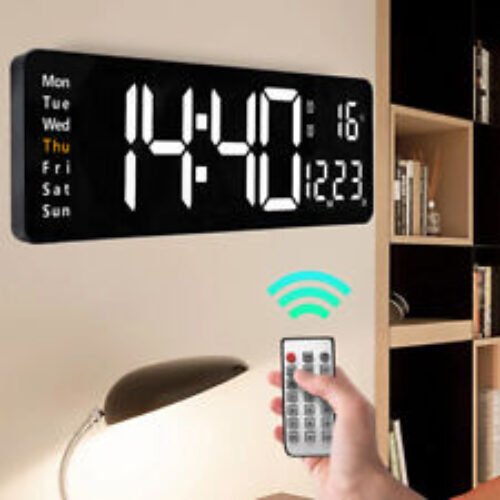 Digital Large Big Jumbo LED Wall Desk Clock Display With Calendar Temperature
