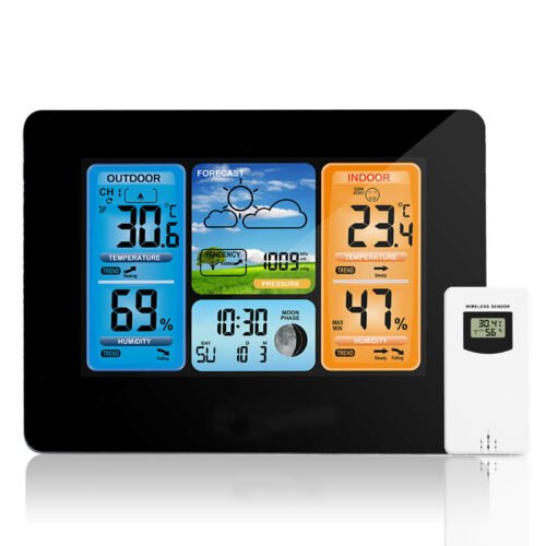Digital LCD Indoor & Outdoor Weather Station Clock Calendar Thermometer