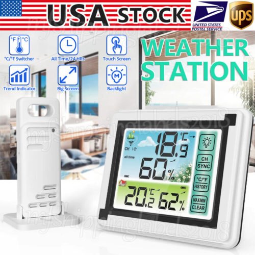 Digital LCD Indoor & Outdoor Weather Station Clock Calendar Thermometer Humidity