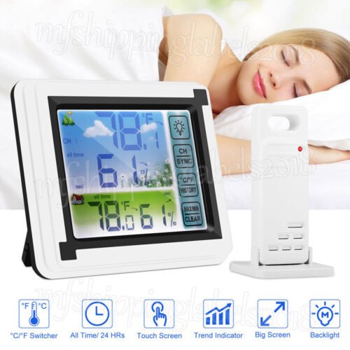 Digital LCD Indoor & Outdoor Weather Station Clock Calendar Thermometer Humidity