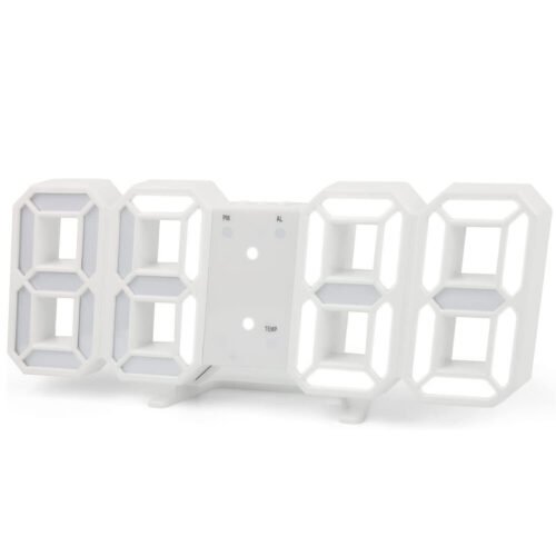 Digital LED 3D Display Clock Alarm Desk Wall Brightness Snooze USB Home Decor
