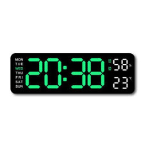 Digital LED Desk Alarm Clock Large LED Display Wall Clock Temperature Humidity
