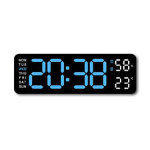 Digital LED Desk Alarm Clock Large LED Display Wall Clock Temperature Humidity