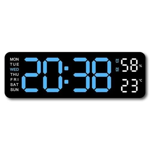 Digital LED Large Display Wall Alarm Clock With Calendar Temperature Date Clock