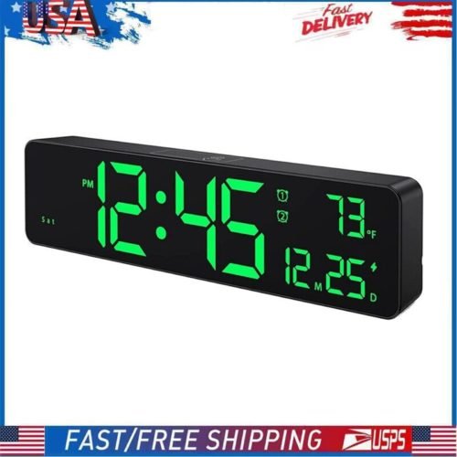 Digital LED Large Display Wall Desk Alarm Clock With Calendar Temperature Date 2
