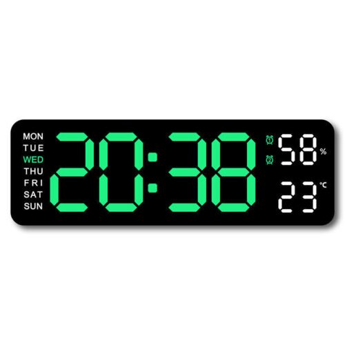 Digital LED Large Display Wall Desk Alarm Clock With Calendar Temperature Date