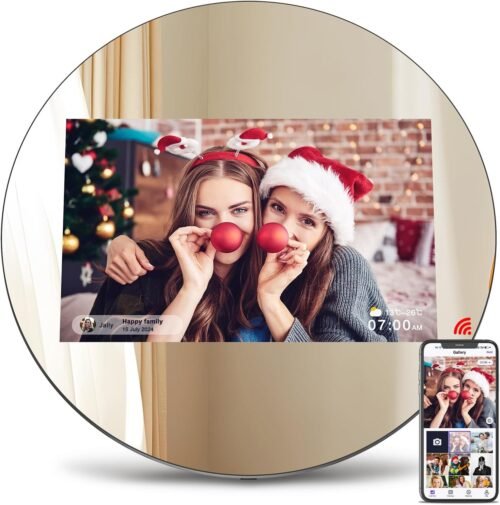 Digital Picture Frame 10.1'' WiFi, HD Display Touch Screen,32GB Wall Mountable