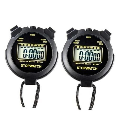 Digital Stopwatch Timer, Large Display with Clock and Date, No Alarm Function,
