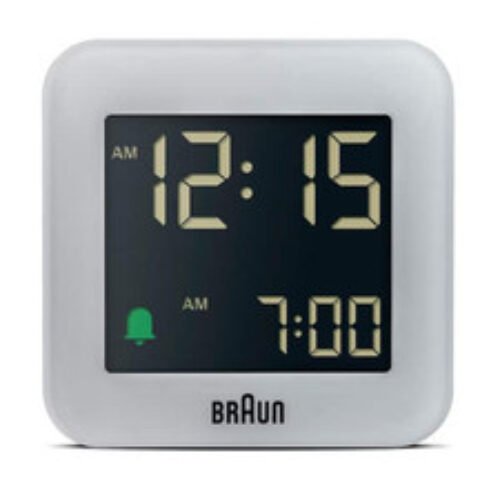 Digital Travel Alarm Clock, Snooze, Compact, Negative LCD Display, Quick Set