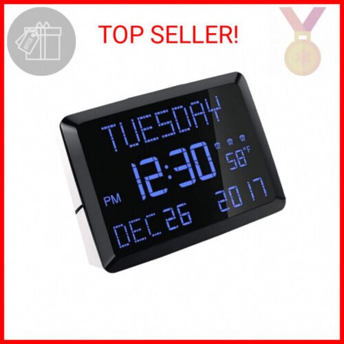 Digital Wall Clock, 11.5" Extra Large Display Calendar Alarm Day Clock with Date