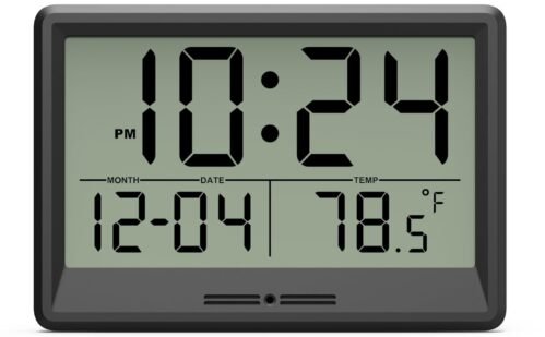 Digital Wall Clock Battery Operated, 8 Inch Small Wall Clock with Large Displ...