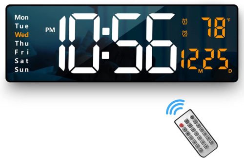 Digital Wall Clock Large Display, 16.2 Inch Large Wall Clocks, LED Digital Cloc