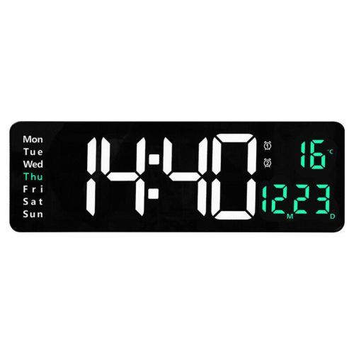 Digital Wall Clock Large Display 16 Inch Large Wall Clocks with Day/Date/Tempera