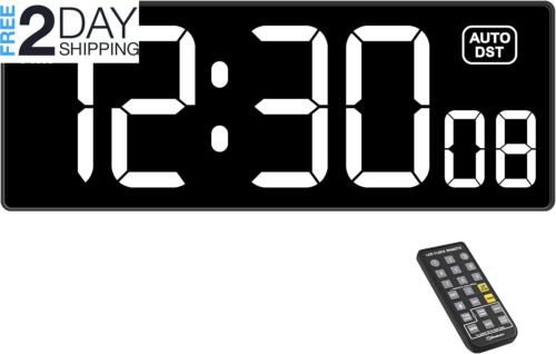Digital Wall Clock with Seconds for Gym, Remote Countdown Timer Large LED Displ