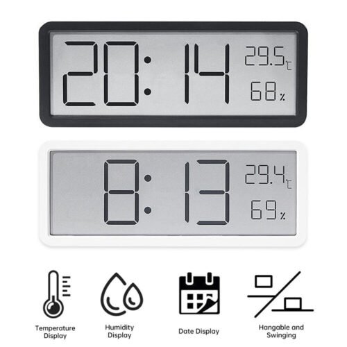 Digital Wall Clock With Time Temperature Humidity Digital Wall Large Display