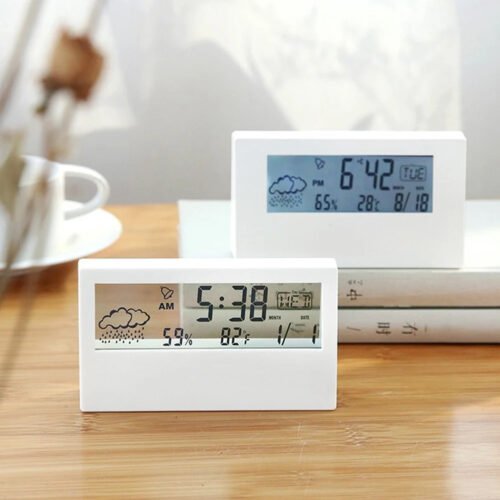 Digital Weather Clock Thermo-Hygrometer Alarm Temperature Humidity Display