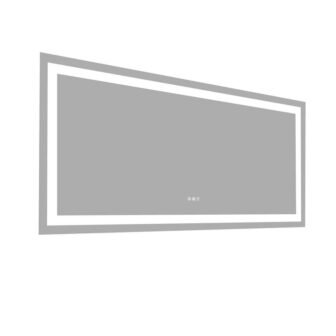 Dimmable LED 60 in. W x 32 in. H Large Rectangular Frameless...