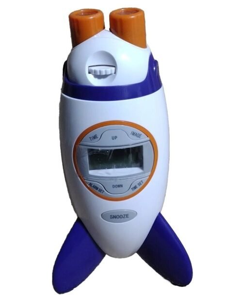 Discovery Kids Rocket Projector Alarm Clock Digital Displays Time On Ceiling Toy
