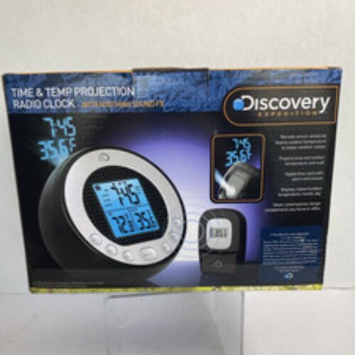 Discovery time & temperature projection radio clock with soothing sound FX NEW!