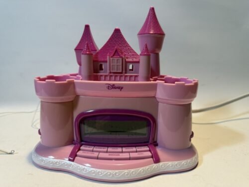 Disney Castle Projector Alarm Clock Radio Model P300ACR Pink Tested and Working