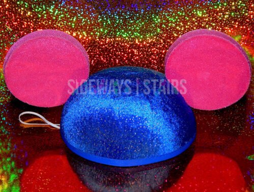 DISNEY PARKS SNAP BUTTON EARS HAT Mickey pink blue gold Disneyland retired RARE