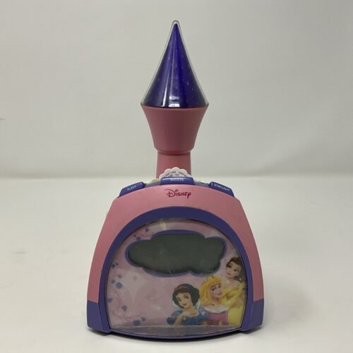 Disney Princess Alarm Clock Radio Castle AM/FM Pink Purple Star Night Light RARE