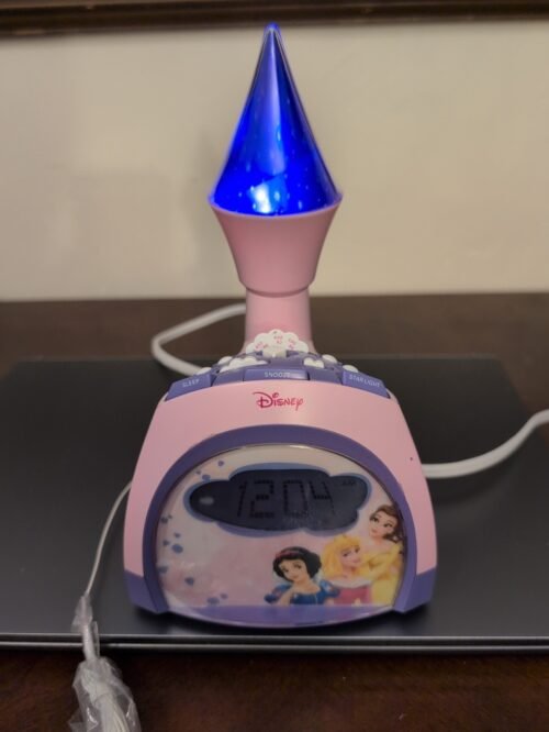 Disney Princess Castle Alarm Clock Radio Pink Purple Starlight DCR4500-P TESTED