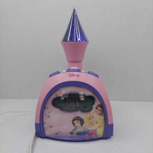 Disney Princess Castle Alarm Clock & Radio Pink Purple W/ Starlight Works!!