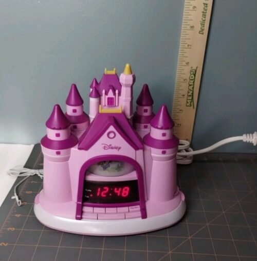 Disney Princess Castle Story Telling Alarm Clock Radio Pink AM/FM Radio - Works