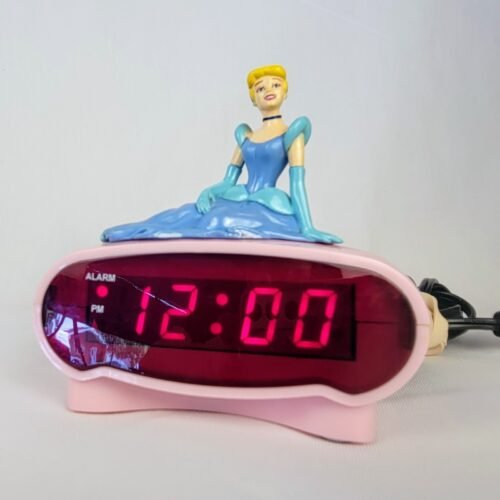 Disney Princess Cinderella Digital Alarm Clock Pink Model DC94530 Fully Tested