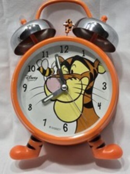 Disney Quartz Orange Double Bell Winnie The Pooh Character Tigger Alarm Clock
