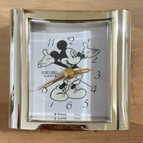Disney Seiko Quartz Mickey Mouse Alarm Clock Glow In The Dark LumiBrite Vintage
