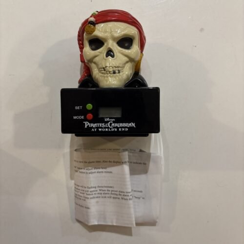 Disney's PIRATES of the CARIBBEAN At World's End Skull Alarm Clock Works!