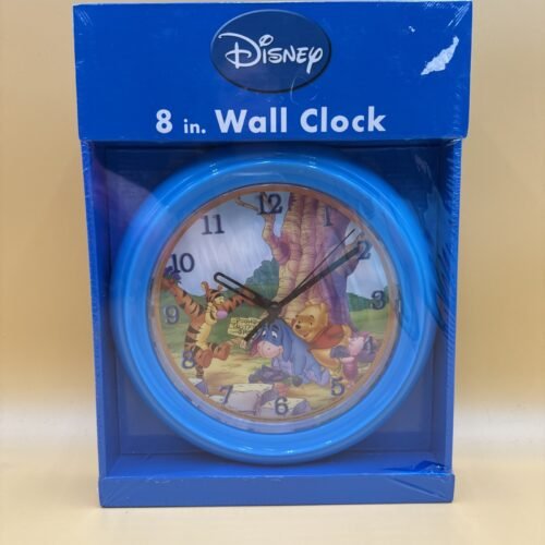 Disney Winnie The Pooh Tigger Eor Donkey 8" Blue Wall Clock NIB