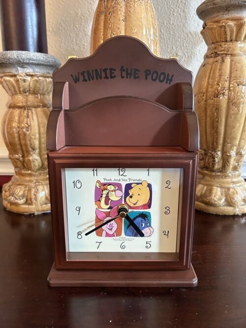Disney Winnie The Pooh Wall/Desk Top Clock With Key Storage And Letter Rack
