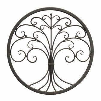 Distressed Dark Brown Tree of Life Metal Wall Art