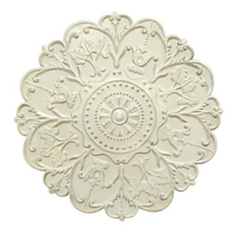 Distressed Floral Shabby Medallion Metal Wall Decor