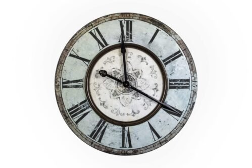 Distressed Mint Green Round Wall Clock