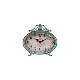Distressed Pewter Mantel Clock