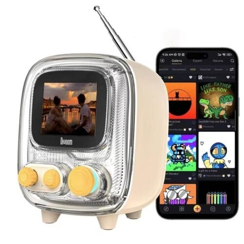 Divoom Tiivoo-2 Pixel Art Mini TV Retro Bluetooth Speaker,Smart Alarm Clocks ...