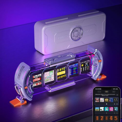Divoom Times Gate - Cyberpunk Gaming Setup Digital Alarm Clock, Smart APP, Wifi